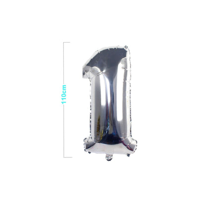 Palloncino in Mylar N.1 Argento - 110 cm
