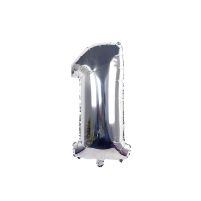 Palloncino in Mylar N.1 Argento - 110 cm