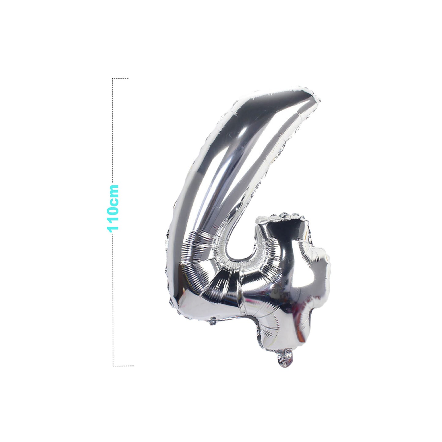 Palloncino in Mylar N.4 Argento - 110 cm