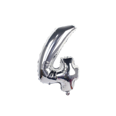 Palloncino in Mylar N.4 Argento - 110 cm