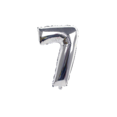 Palloncino in Mylar N.7 Argento - 110 cm