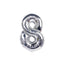 Palloncino in Mylar N.8 Argento - 110 cm