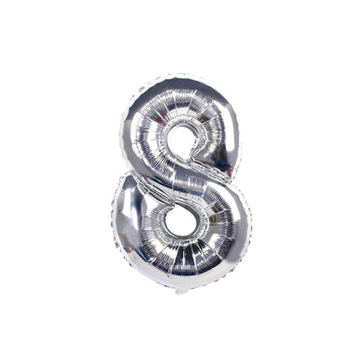 Palloncino in Mylar N.8 Argento - 110 cm