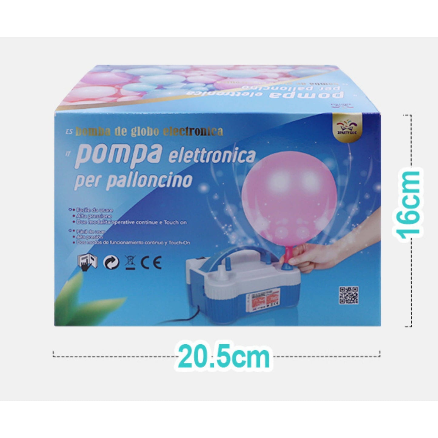 Pompa Elettrica a Doppia Uscita Azzurra e Grigio con Modalità Continua e Touch-On