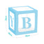 Set 4 Cubi Trasparenti Baby Shower Azzurri 30x30 cm