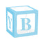 Set 4 Cubi Trasparenti Baby Shower Azzurri 30x30 cm
