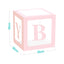 Set 4 Cubi Trasparenti Baby Shower Rosa 30x30 cm