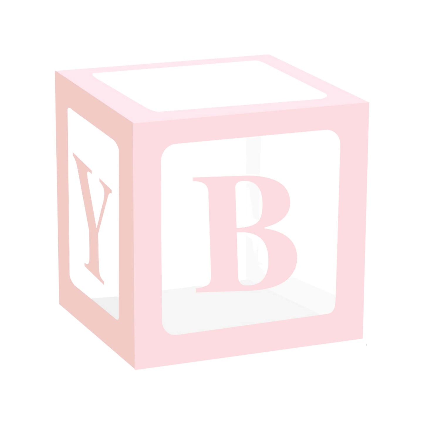 Set 4 Cubi Trasparenti Baby Shower Rosa 30x30 cm