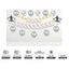Set Compleanno 13 Pezzi Kit Decorazione Buon Compleanno Argento con Palloncini, Festone, Stelle Mylar e Luci LED
