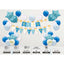 Set 33 Pezzi  Kit Compleanno Blu con Festone, Palloncini, Cuori e Stelle Mylar, Nastro e Luci LED