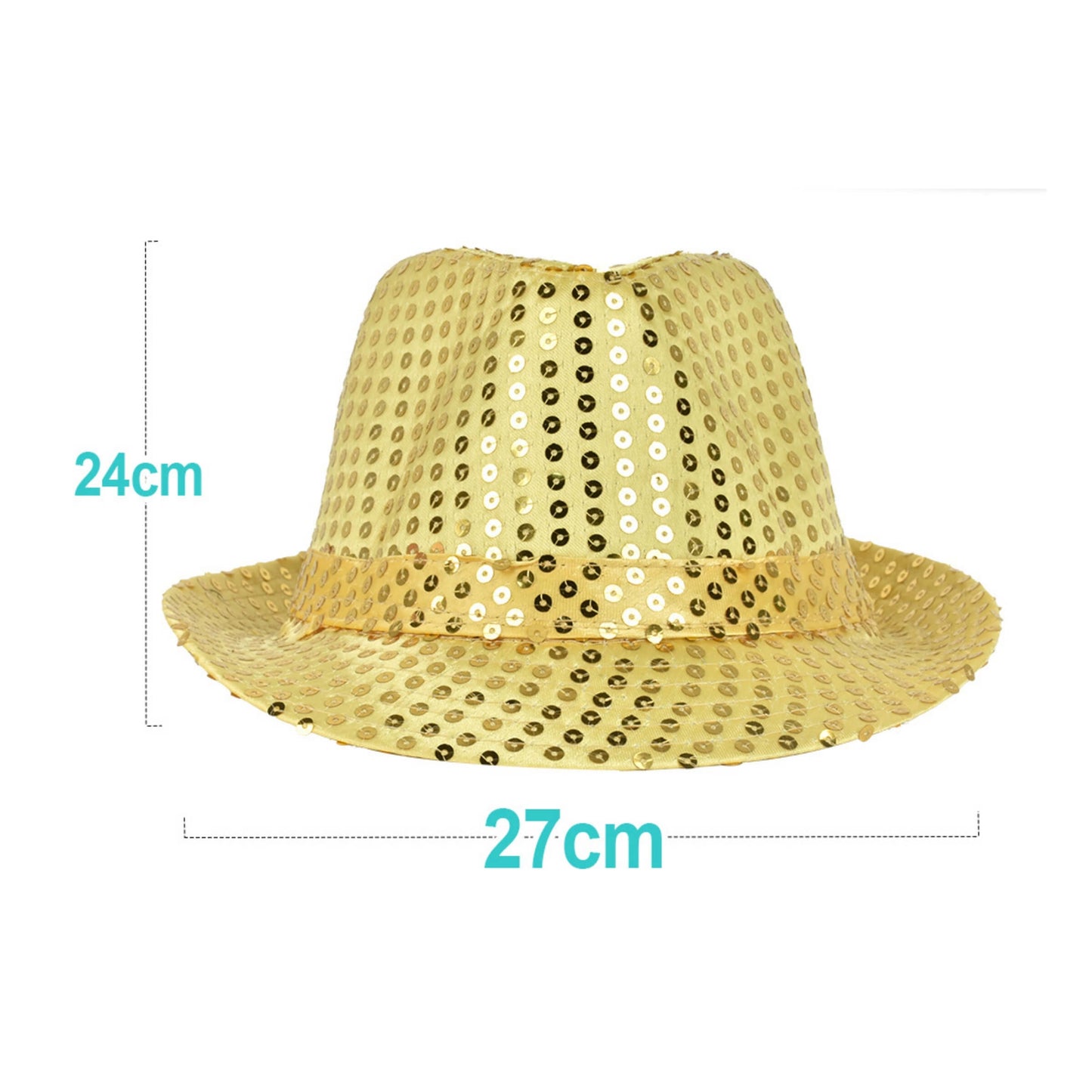 CAPPELLO CON PAILLETTES ORO
