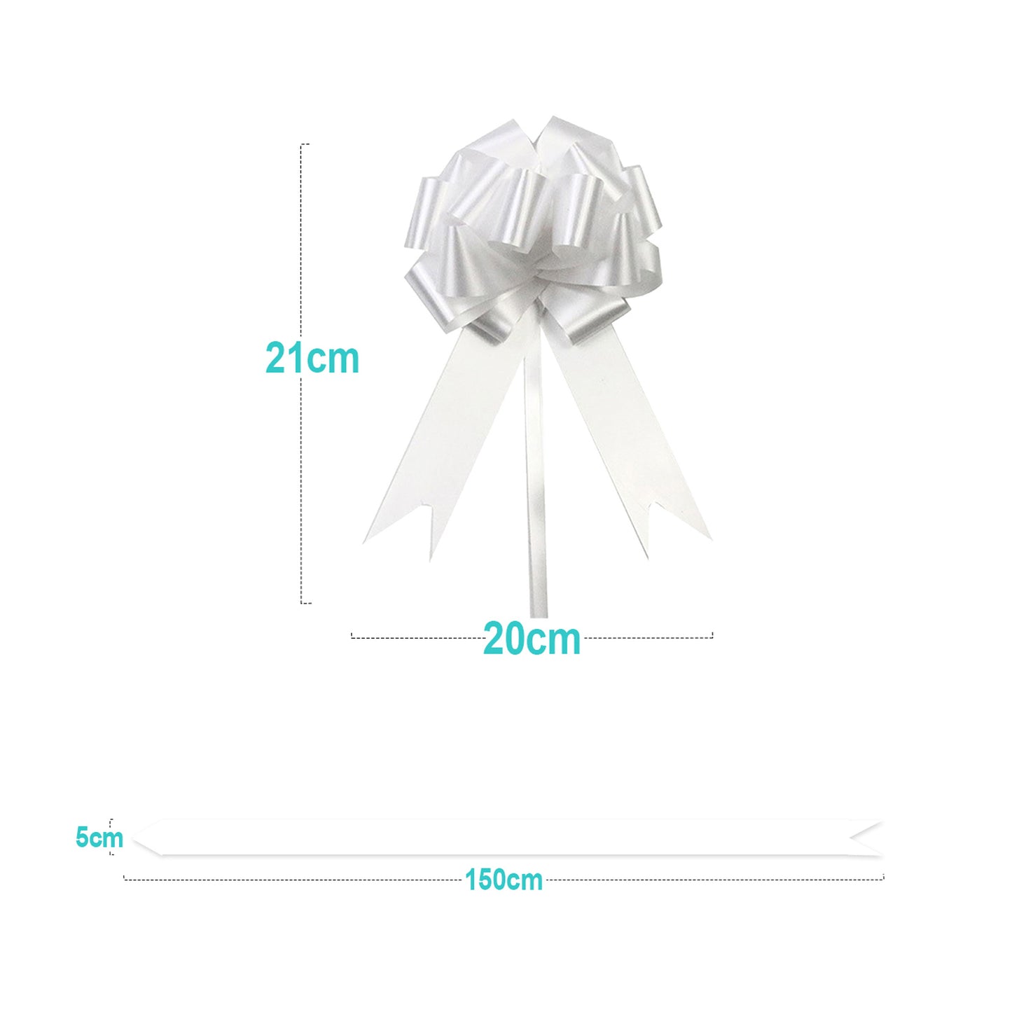 1 COCCARDA FIOCCO SVELTO 50 mm STRIP BIANCO