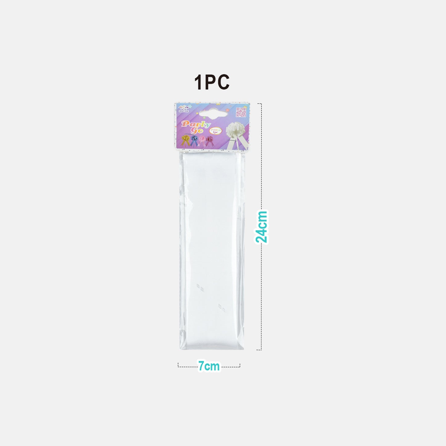 1 COCCARDA FIOCCO SVELTO 50 mm STRIP BIANCO