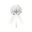 1 COCCARDA FIOCCO SVELTO 50 mm STRIP BIANCO