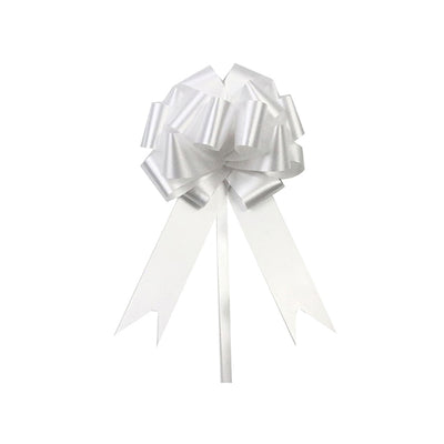 1 COCCARDA FIOCCO SVELTO 50 mm STRIP BIANCO