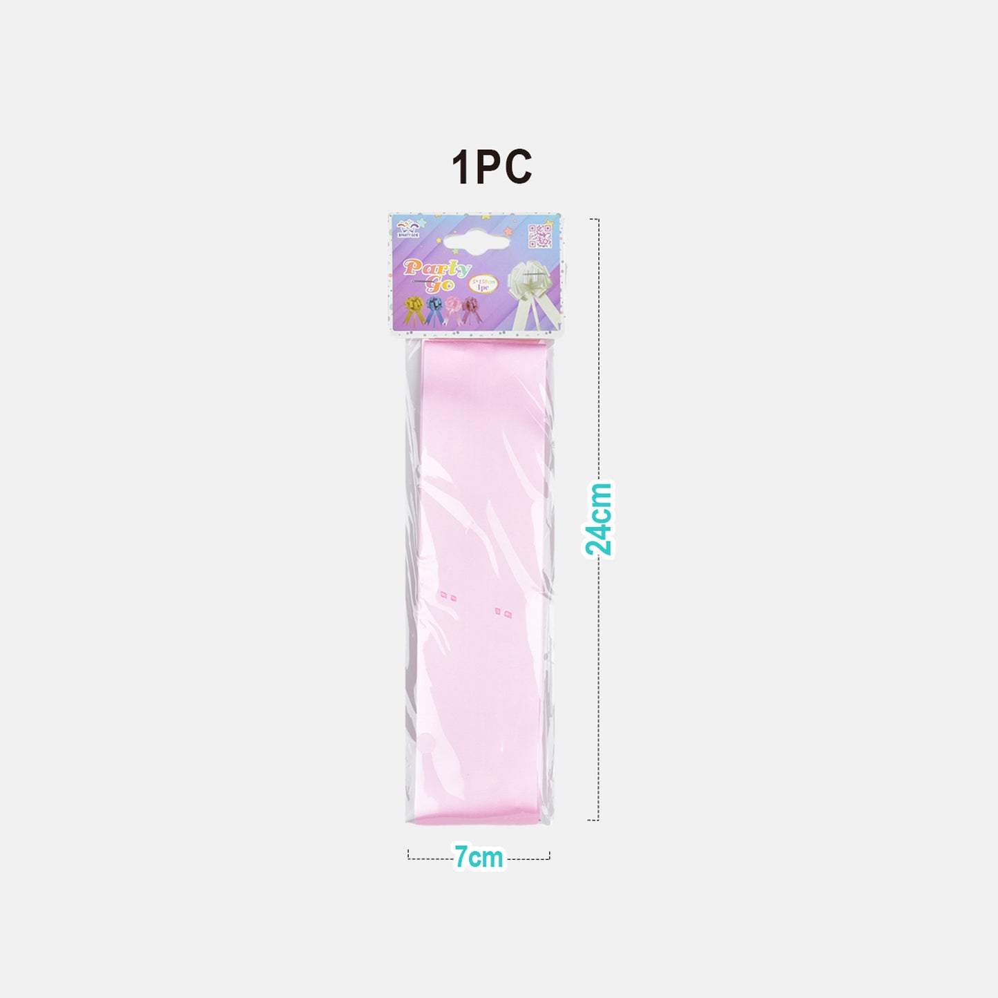 1 COCCARDA FIOCCO SVELTO 50 mm STRIP ROSA BABY