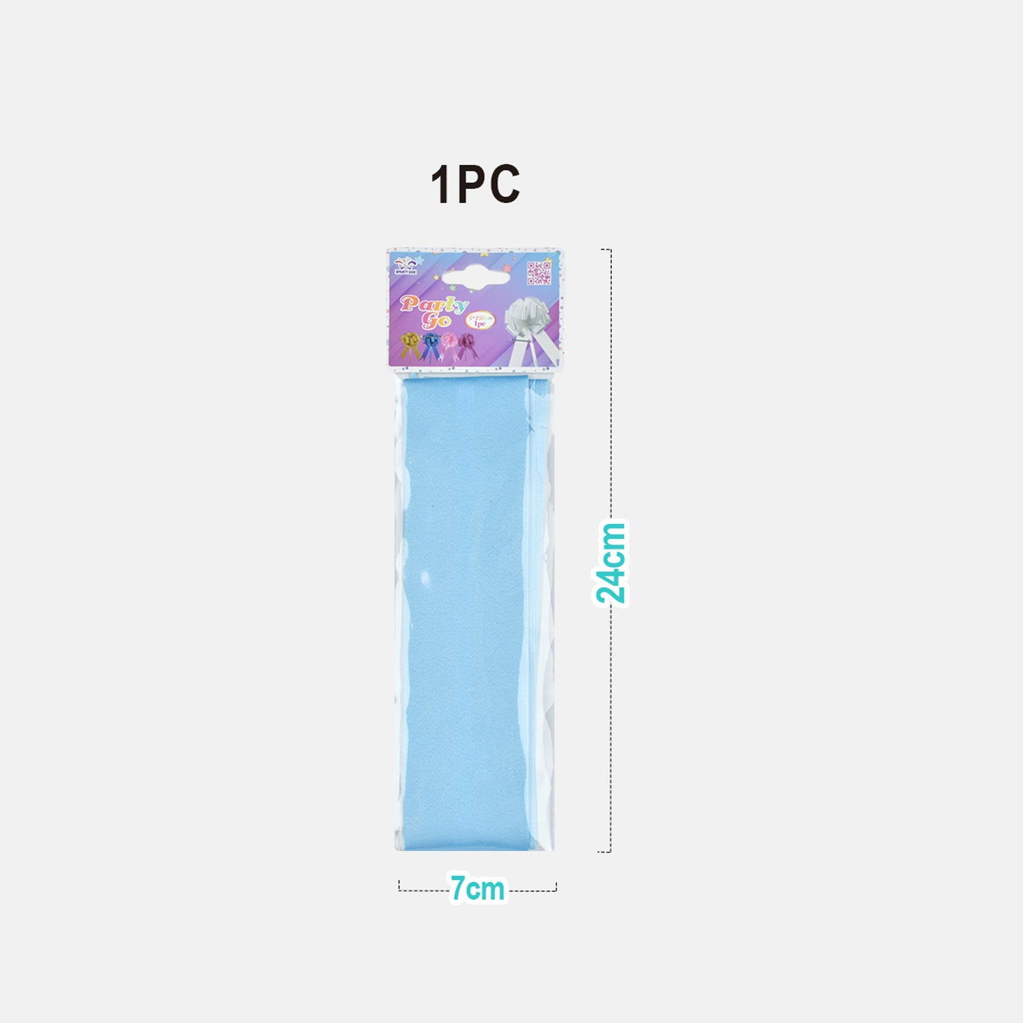 1 COCCARDA FIOCCO SVELTO 50 mm STRIP AZZURRO