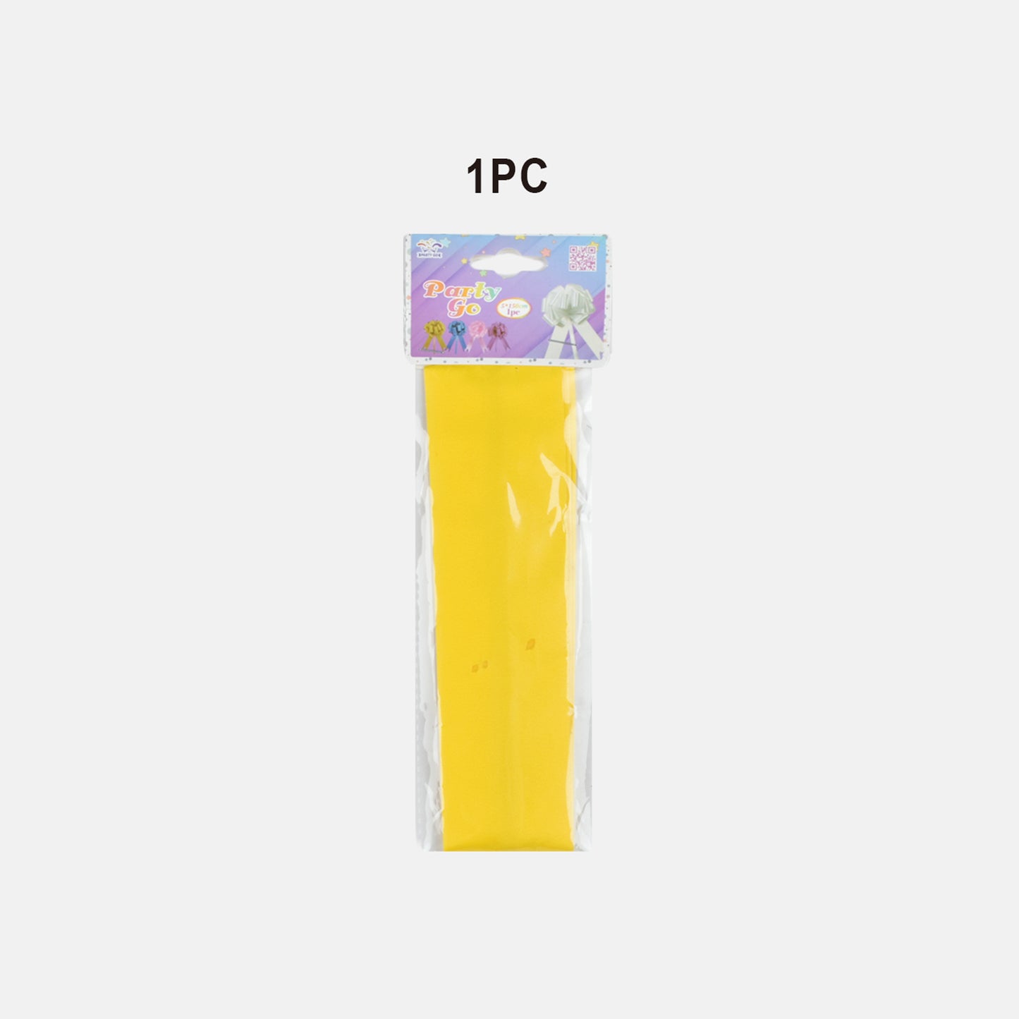 1 COCCARDA FIOCCO SVELTO 50 mm STRIP GIALLO