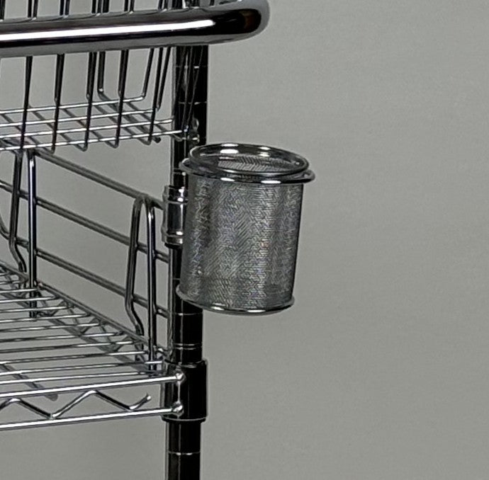 Metallika Portapenne in Acciaio Cromato per Montante di Scaffalatura