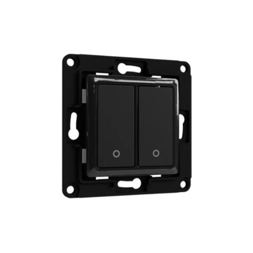 Shelly Wall Switch 2 - Pulsanti filari da parete 2 tasti nero con supp relay