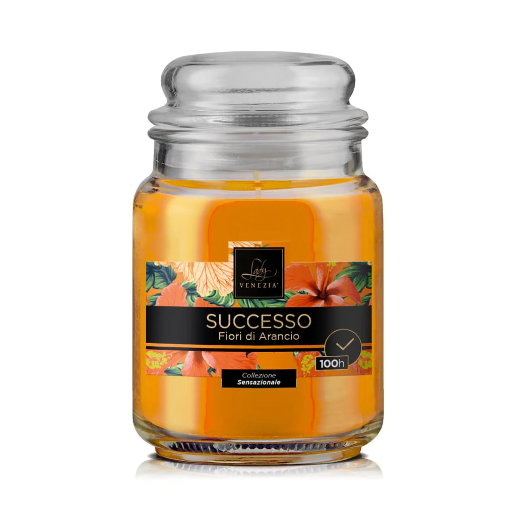 Candela profumata Senzazioni Successo 100 ore con fragranza fiori d'arancio Lady Venezia