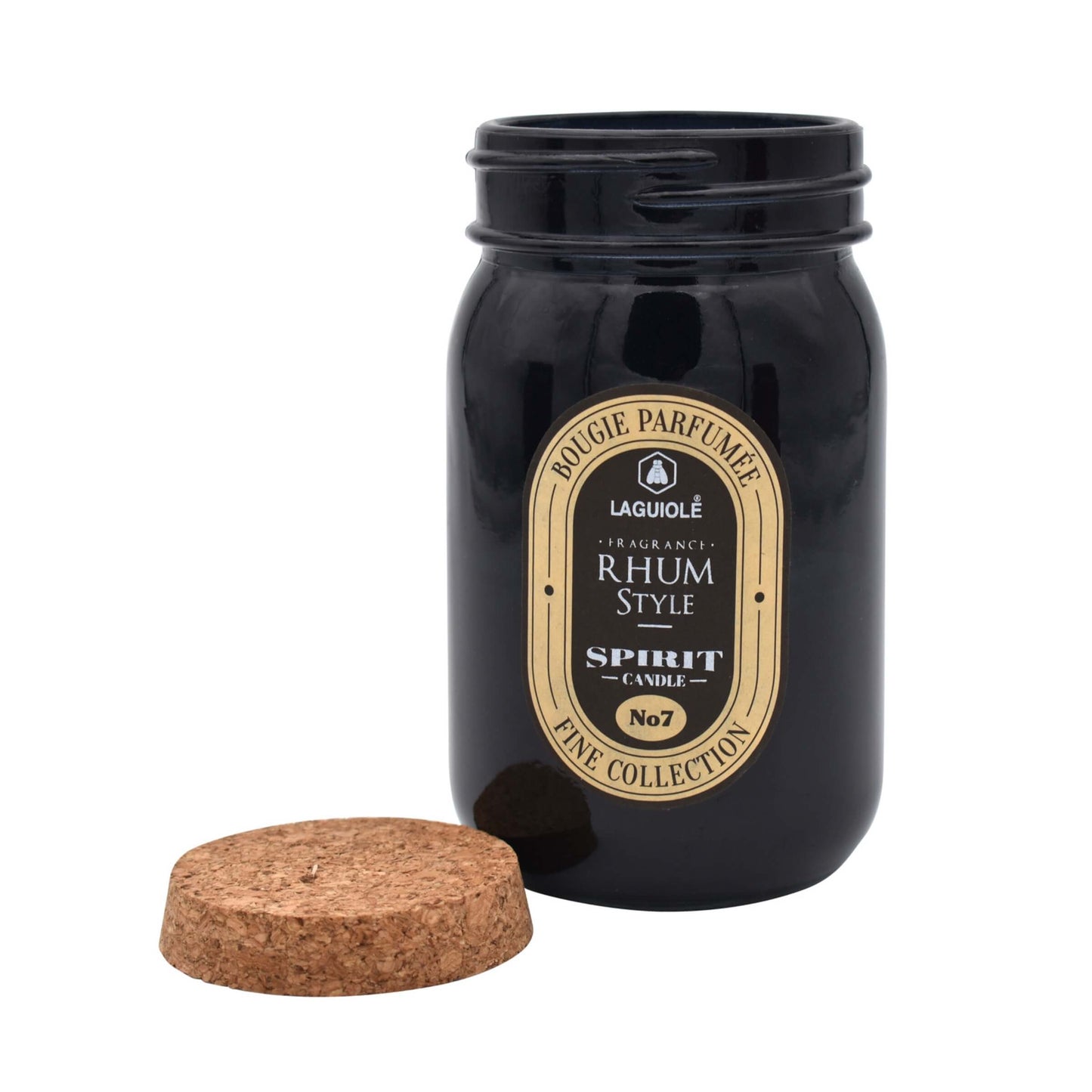 CANDELA LAGUIOLE IN VETRO E TAPPO IN SUGHERO RHUM STYLE 170gr - 40269825