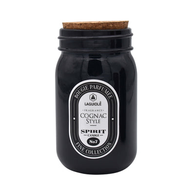 CANDELA LAGUIOLE IN VETRO E TAPPO IN SUGHERO COGNAC STYLE 170gr - 40269825