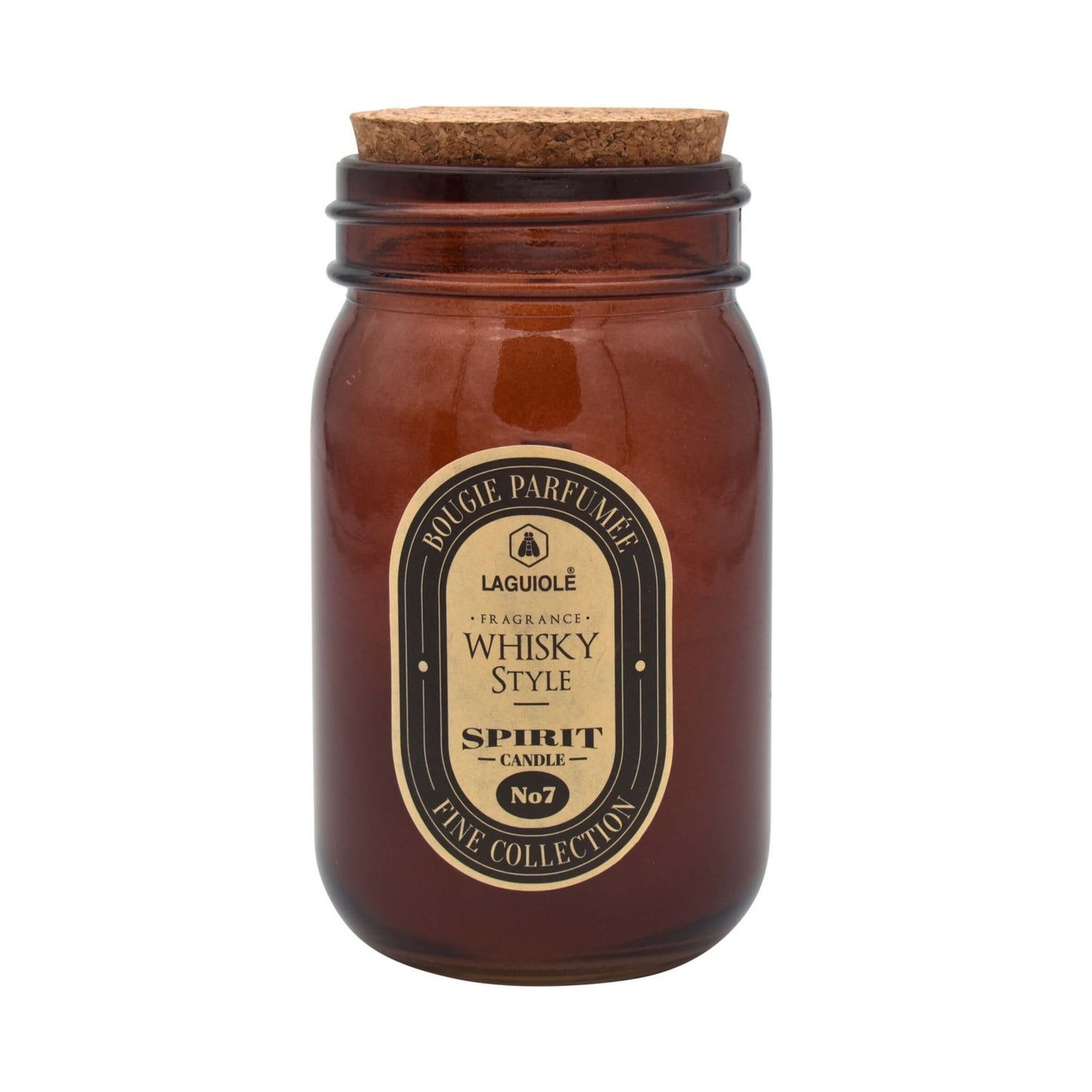 CANDELA LAGUIOLE IN VETRO E TAPPO IN SUGHERO WHISKY STYLE 170gr - 40269825
