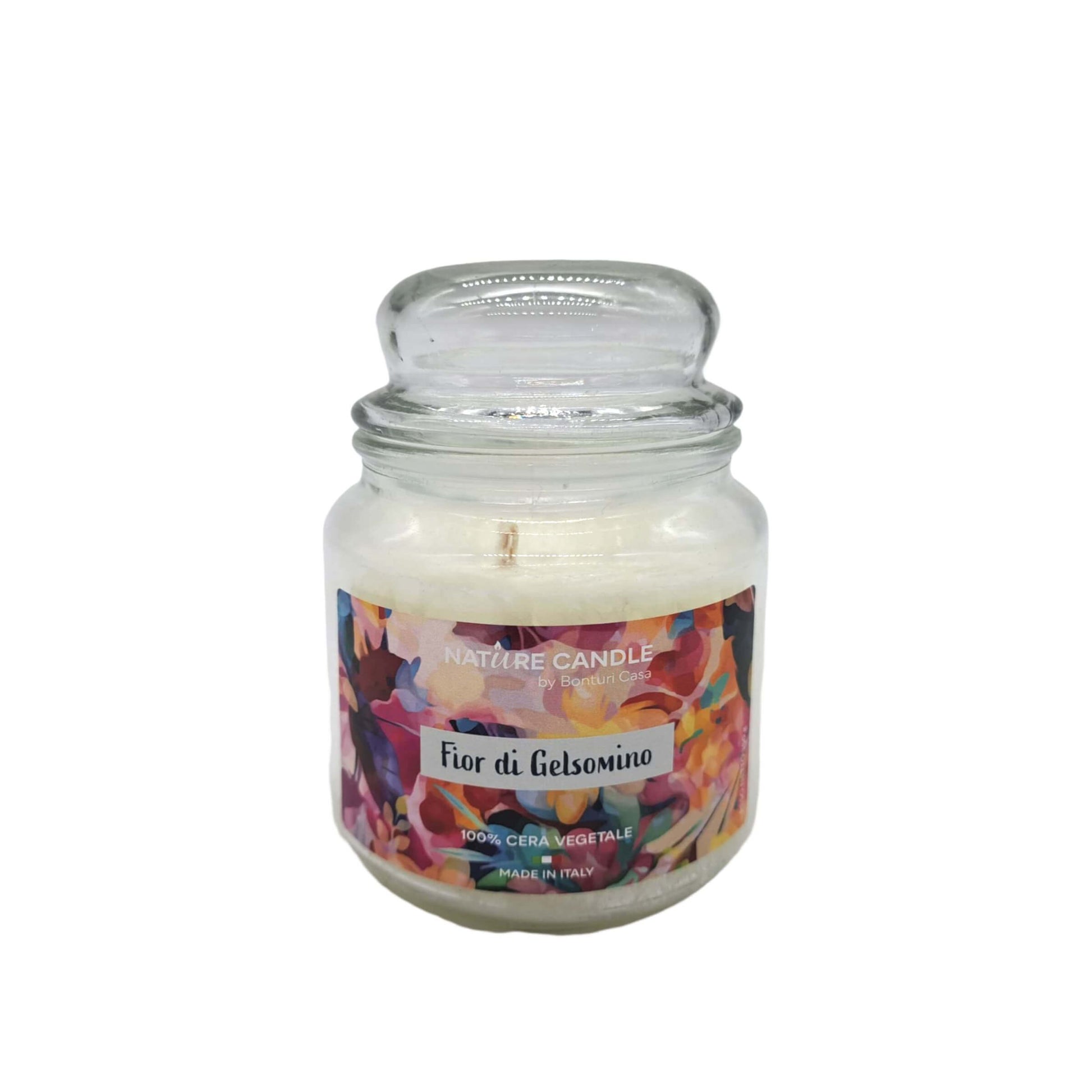 Candela Nature Candle Petali Fior di Gelsomino 380g, note di Bergamotto e Gelsomino