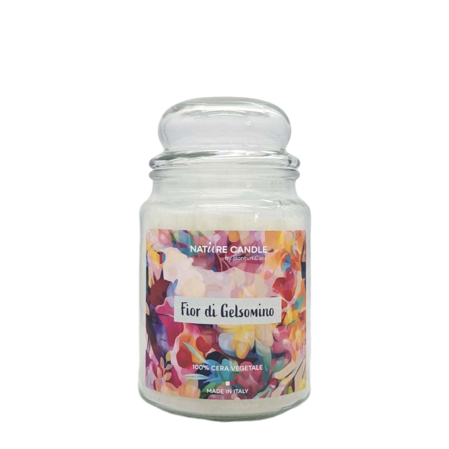 Candela Nature Candle Petali Fior di Gelsomino 580g, note di Bergamotto e Gelsomino