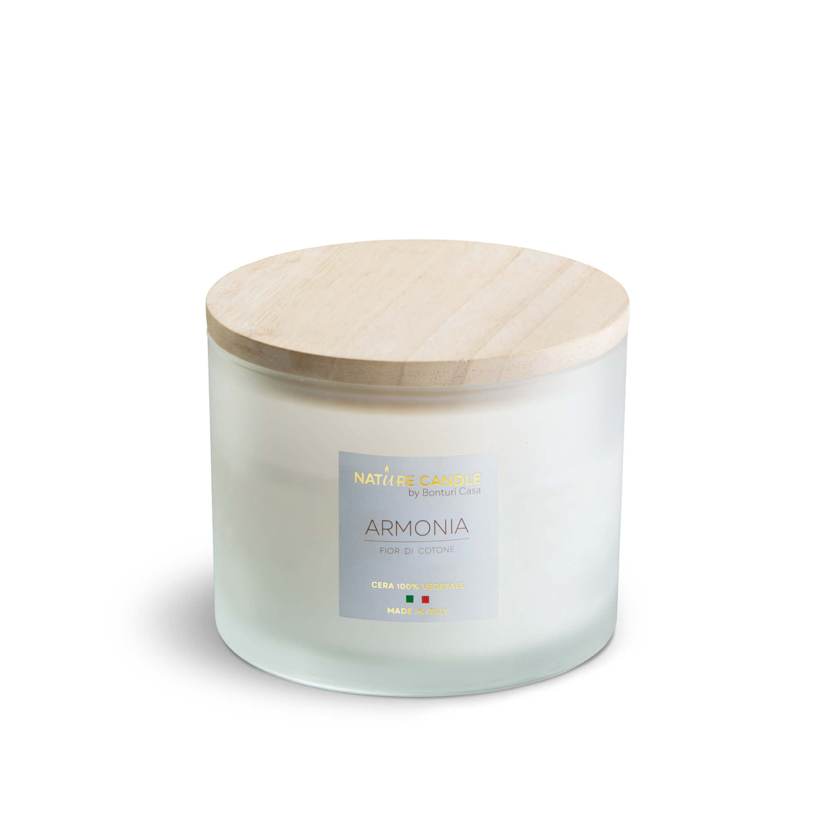 NATURE CANDLE LINEA AMATI - CANDELA 380g ARMONIA - FIOR DI COTONE