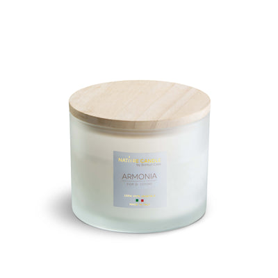 NATURE CANDLE LINEA AMATI - CANDELA 380g ARMONIA - FIOR DI COTONE