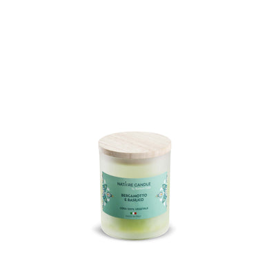 Candela Nature Candle Linea Mediterraneo Bergamotto e Basilico 200g