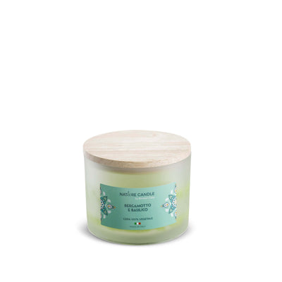 NATURE CANDLE  LINEA MEDITERRANEO - CANDELA 380g BERGAMOTTO & BASILICO