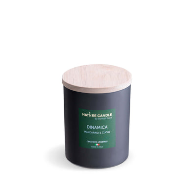 NATURE CANDLE LINEA ESSENZA - CANDELA 200g DINAMICA - MANDARINO E CUOIO