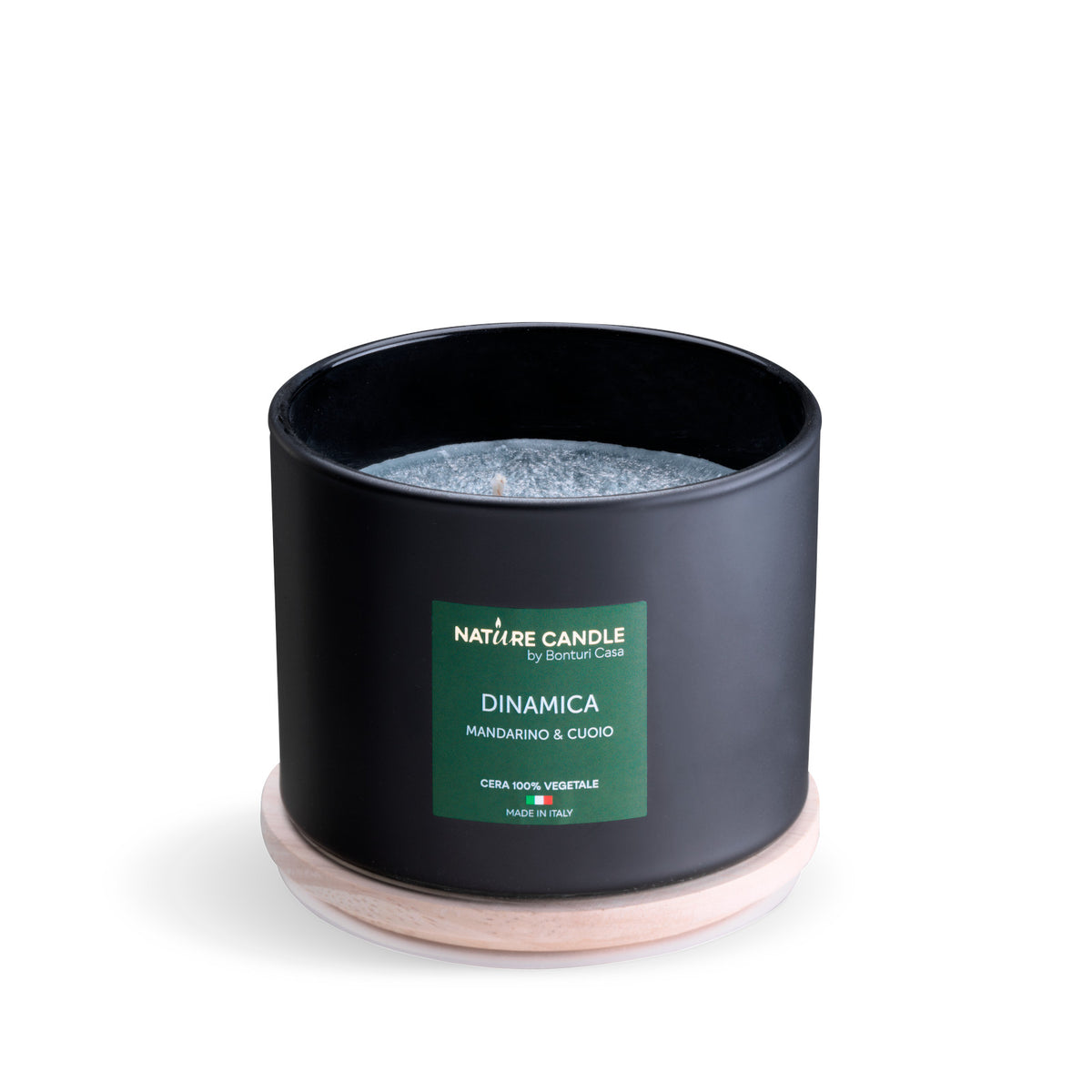 NATURE CANDLE LINEA ESSENZA - CANDELA 380g DINAMICA - MANDARINO E CUOIO