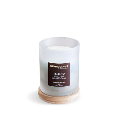 NATURE CANDLE LINEA ATELIER - CANDELA 200g VELLUTO - AMBRA NERA E LEGNO DI CEDRO
