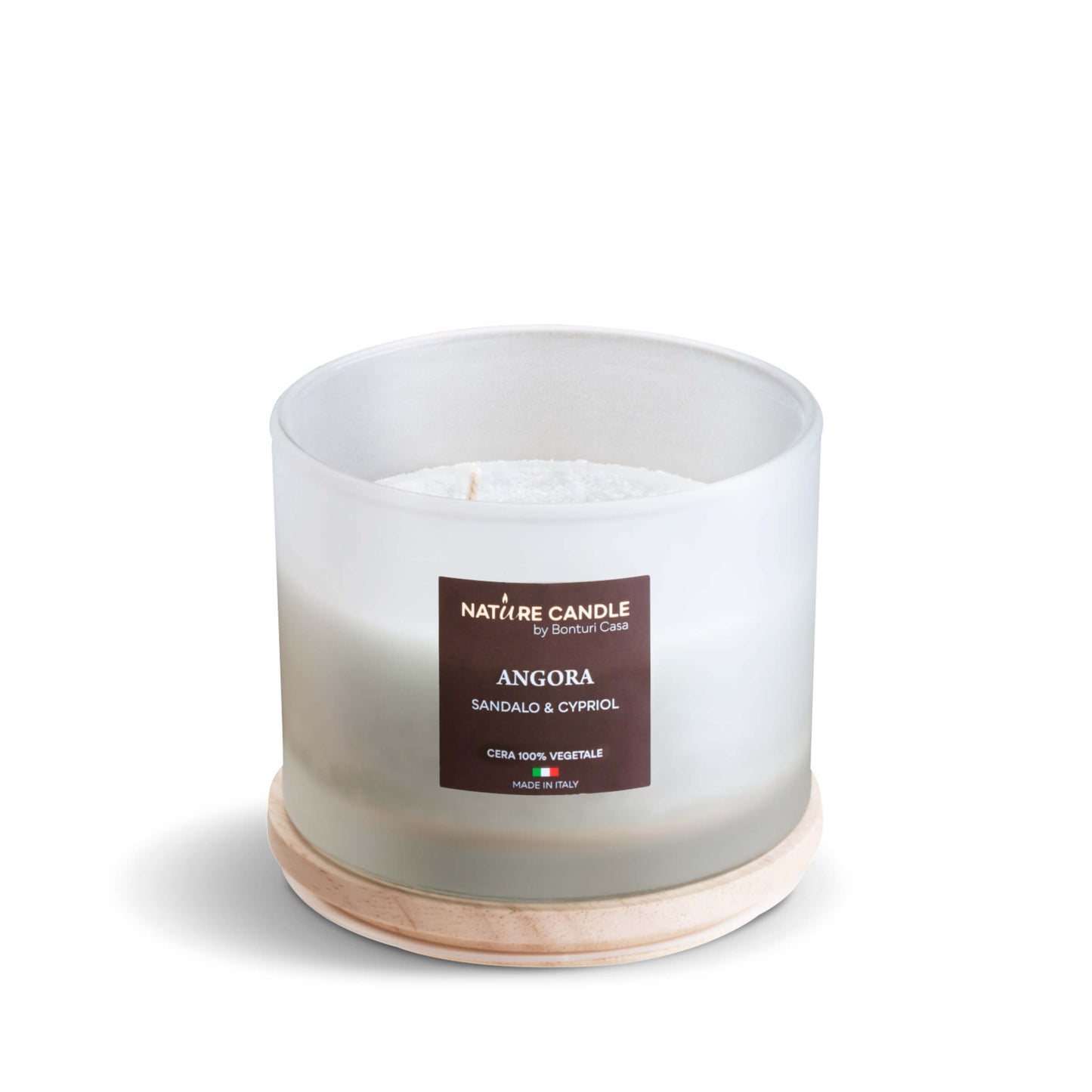 NATURE CANDLE LINEA ATELIER - CANDELA 380g ANGORA - SANDALO E CYPRIOL
