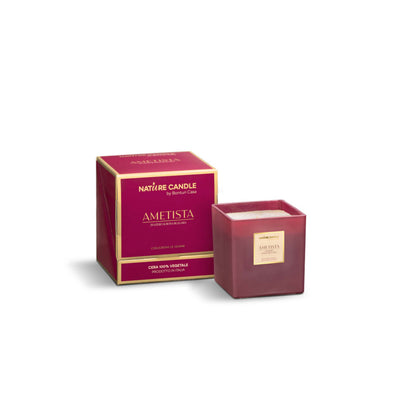 NATURE CANDLE LINEA LE GEMME - CANDELA 330g AMETISTA - ZENZERO E ROSA BULGARA