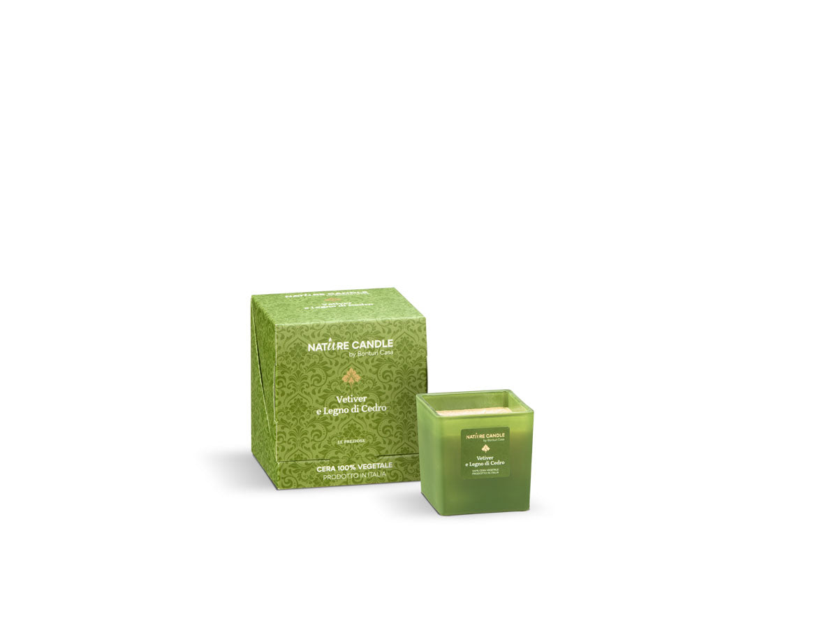 NATURE CANDLE LINEA LE PREZIOSE - CANDELA 90g - VETIVER E LEGNO DI CREDO