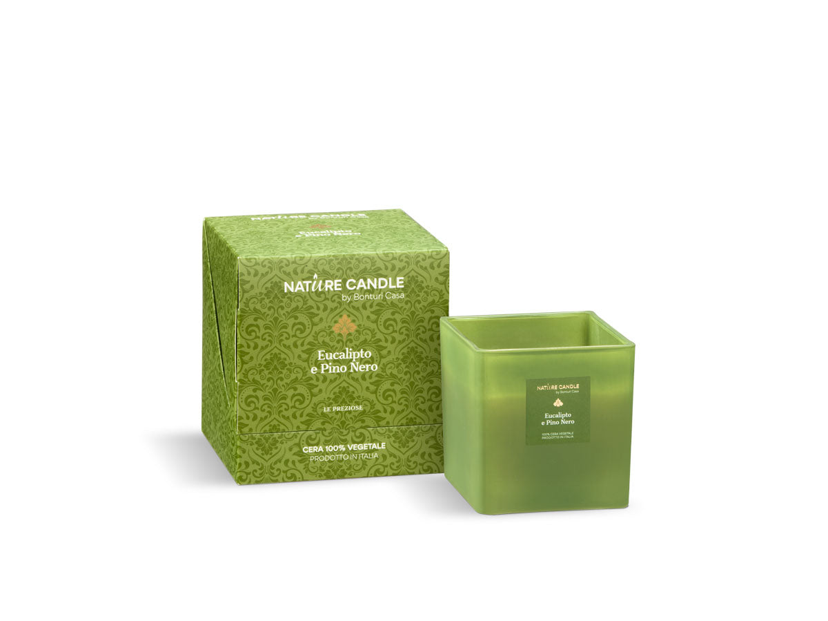 NATURE CANDLE LINEA LE PREZIOSE - CANDELA 330g - EUCALIPTO E PINO NERO