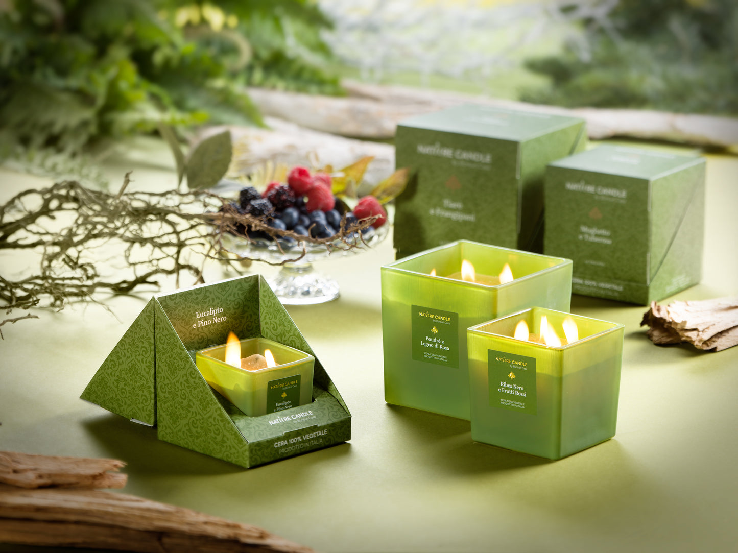 NATURE CANDLE LINEA LE PREZIOSE - CANDELA 210g - EUCALIPTO E PINO NERO