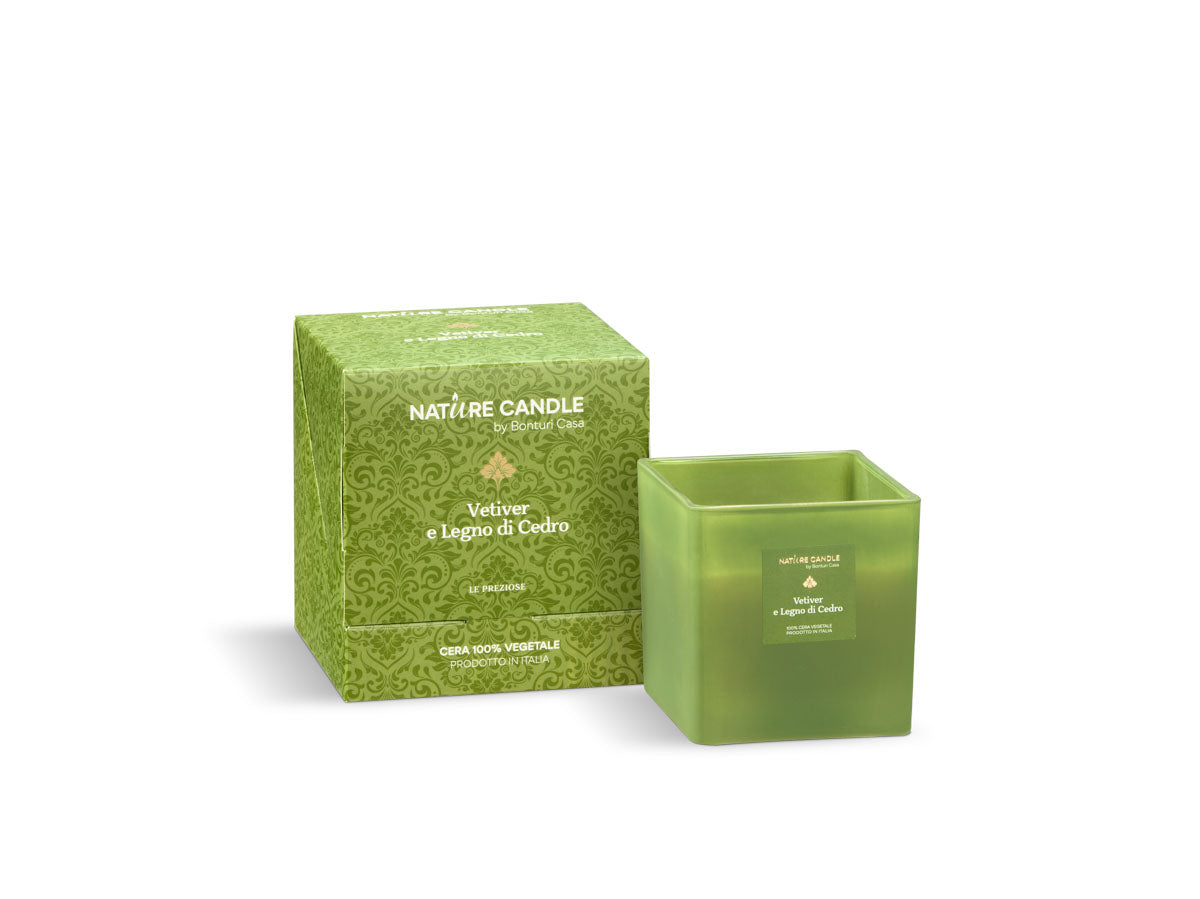 NATURE CANDLE LINEA LE PREZIOSE - CANDELA 330g - VETIVER E LEGNO DI CREDO