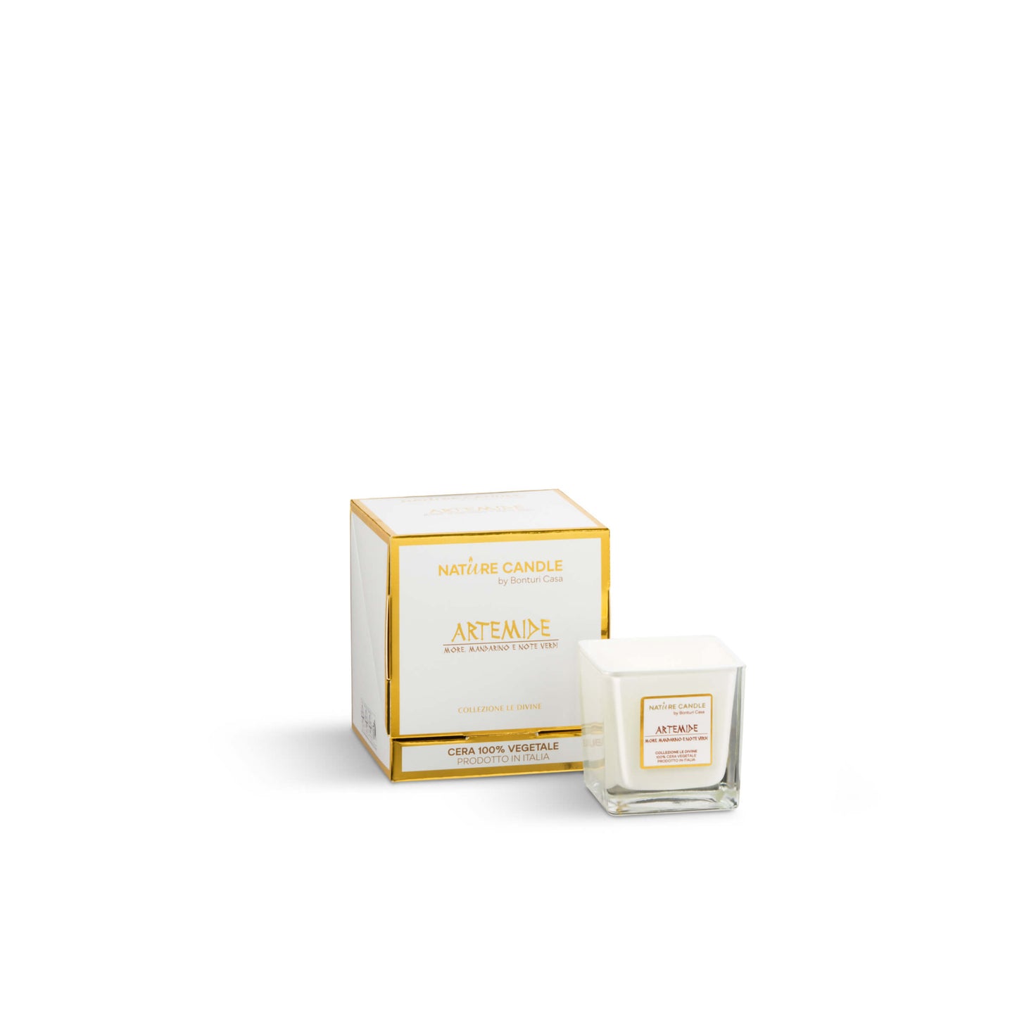 NATURE CANDLE LINEA LE DIVINE - CANDELA 90g ARTEMIDE - MORE, MANDARINO E NOTE VERDI