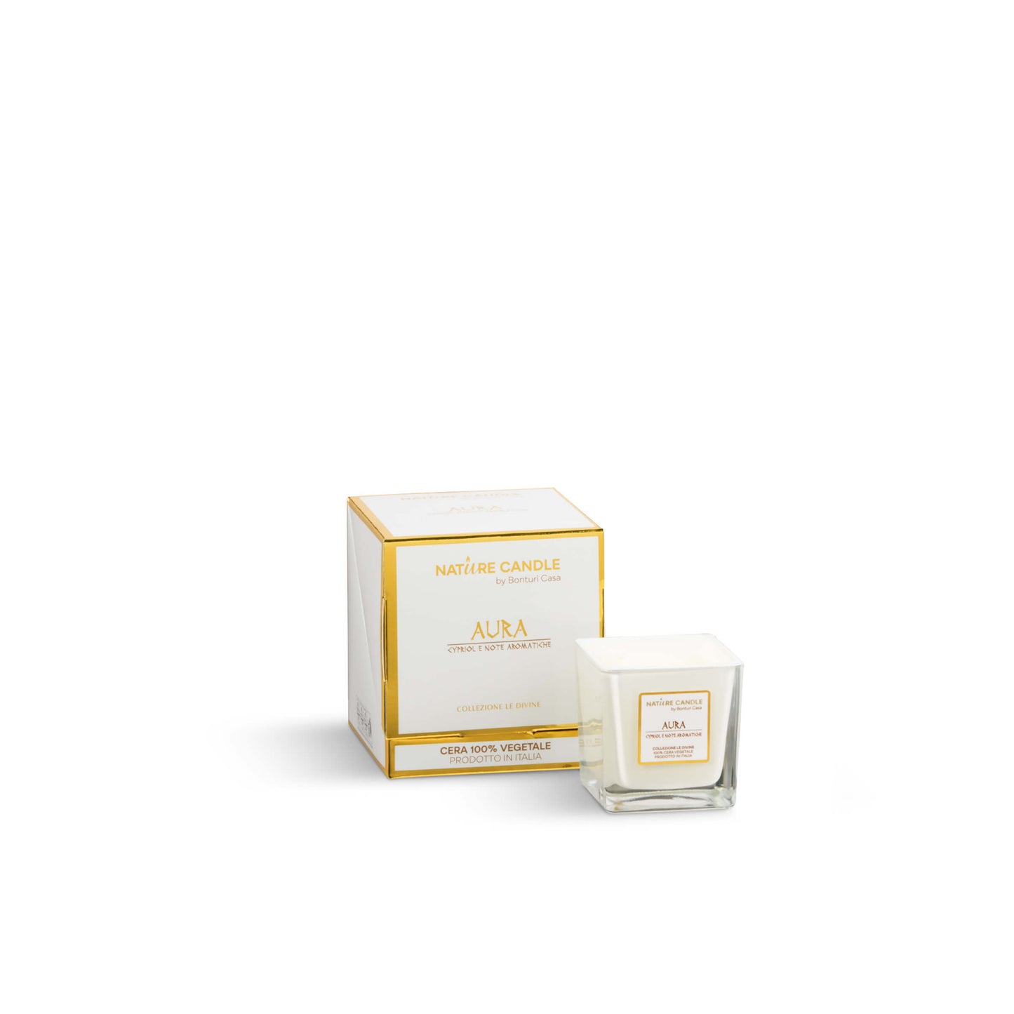 NATURE CANDLE LINEA LE DIVINE - CANDELA 90g AURA - CYPRIOL E NOTE AROMATICHE
