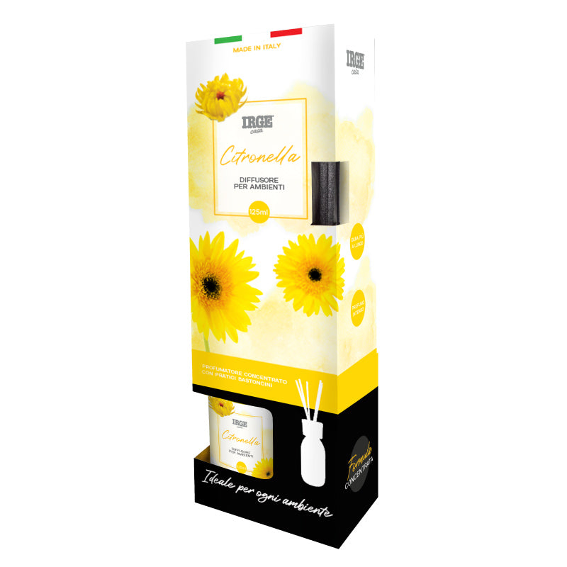 Irge Diffusore Ambiente con Bastoncini Citronella 125 ml