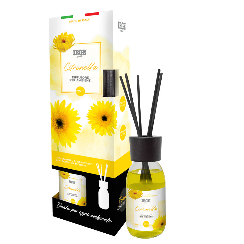 Irge Diffusore Ambiente con Bastoncini Citronella 125 ml