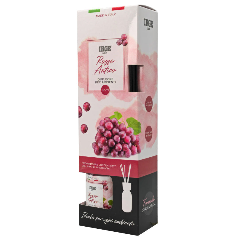 Irge Diffusore Ambiente con Bastoncini Rosso Antico 125 ml
