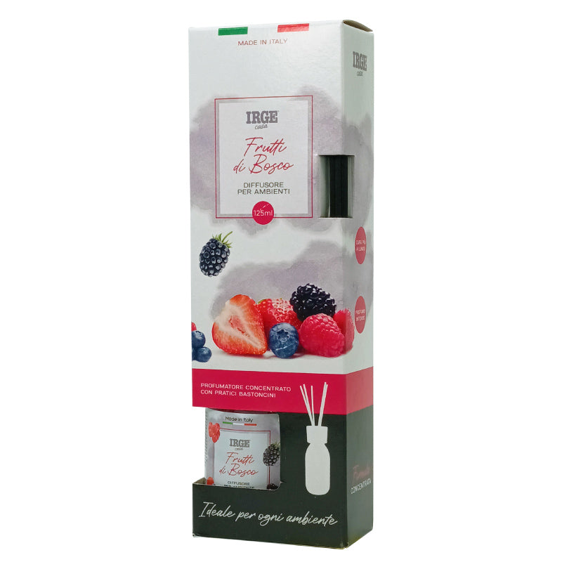 Irge Diffusore Ambiente con Bastoncini Frutti di Bosco 125 ml