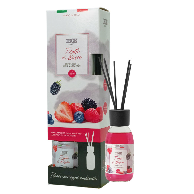 Irge Diffusore Ambiente con Bastoncini Frutti di Bosco 125 ml